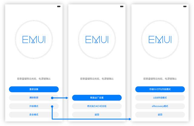 如何在EMUI10中通过Recovery模式修复、升级系统?