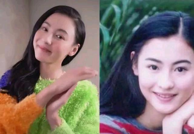 39岁张柏芝还原旧照,美人尖从小就出现,中学时期更是校花级容颜