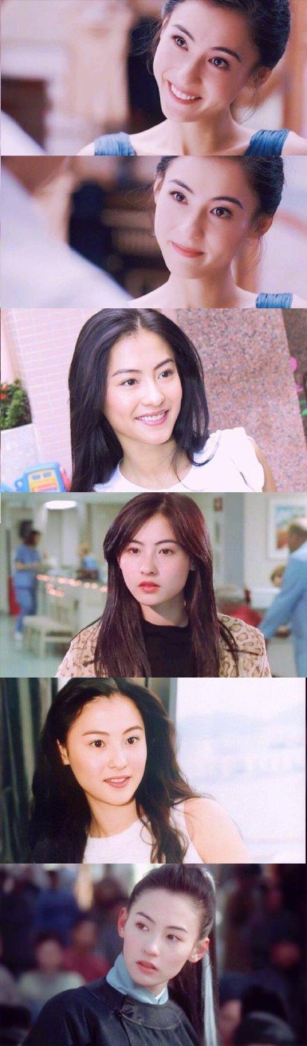 39岁张柏芝还原旧照,美人尖从小就出现,中学时期更是校花级容颜