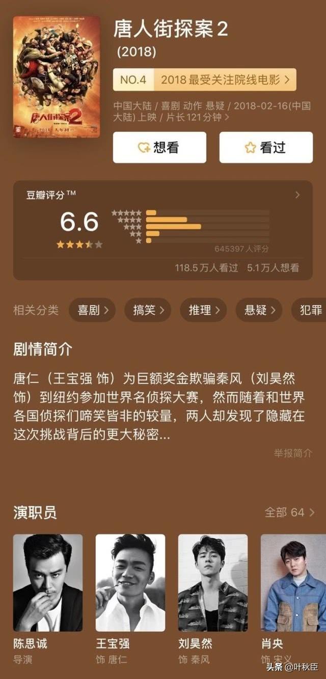 14部票房超10亿的春节档电影:只有1部豆瓣上8分,最差低到4.2