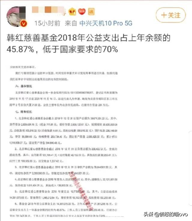 韩红爱心基金将大换血,大V连曝韩红两大黑料