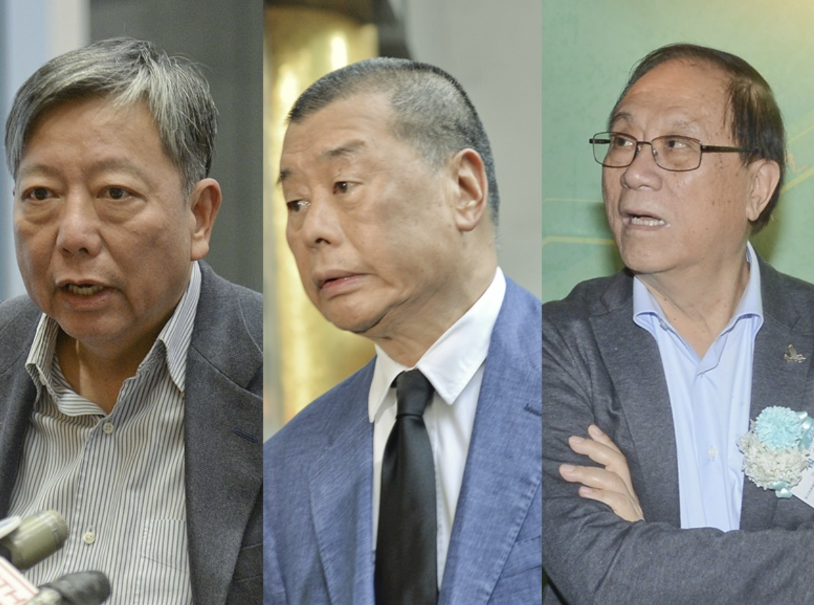 李卓人、黎智英及杨森(星岛日报)