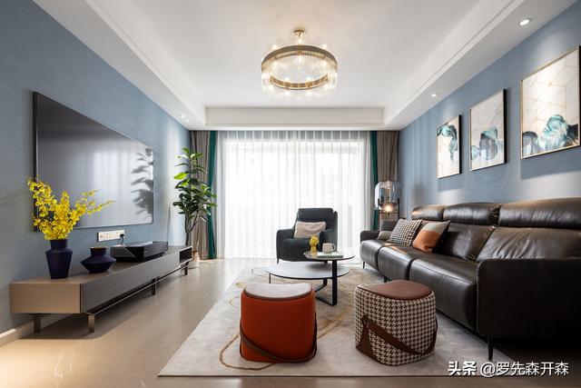 120㎡现代轻奢家居装修设计实景;奢华而不浓重,华丽却不浮夸