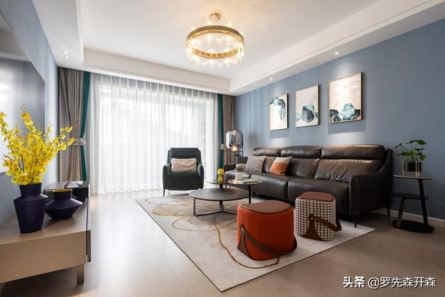 120㎡现代轻奢家居装修设计实景;奢华而不浓重,华丽却不浮夸