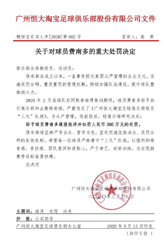 人民网:归化球员耍大牌怎么办?重罚!不能惯着