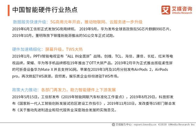 2020智能硬件行业研究报告:中国智能硬件行业将踏入万亿市场