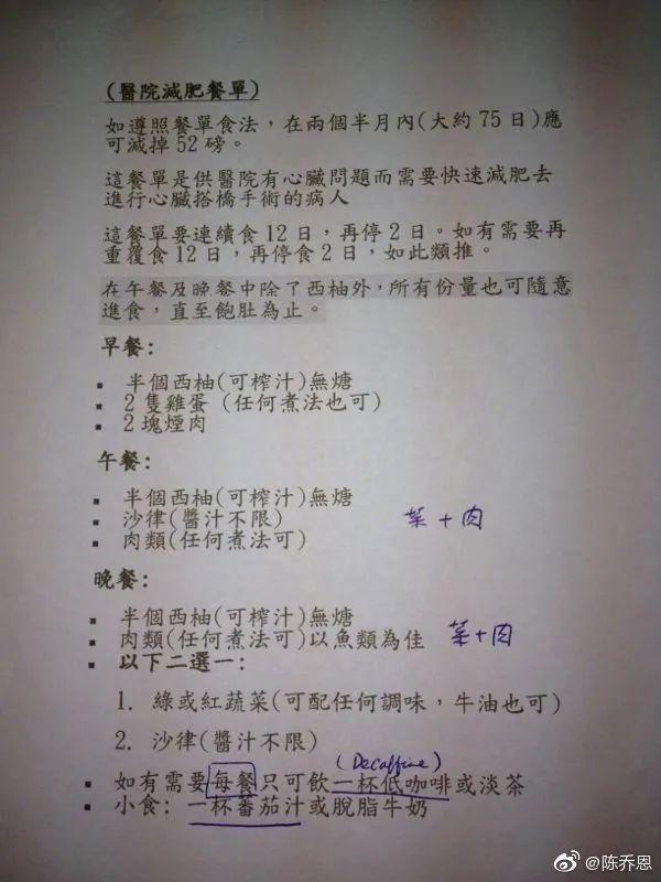 陈乔恩公开减肥食谱,跟着吃10天瘦9斤,想减肥的尽管拿去