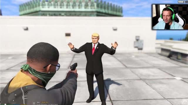 万能GTA5中,国外大哥只抢走特朗普52美金,竟然被5星通缉!