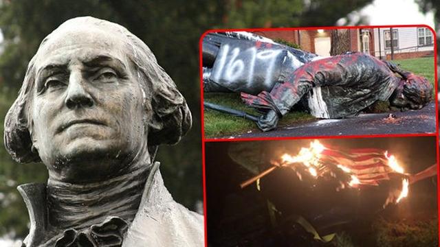 美国“国父”雕像被砸：黑人直接推翻，理由：华盛顿是著名奴隶主