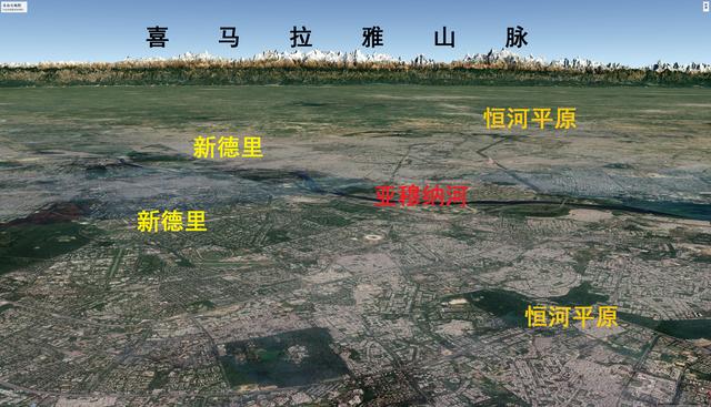 印度四大城市地势图:新德里,孟买,加尔各答和班加罗尔