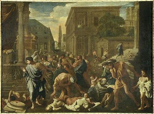 发生在164年至180年的古罗马的瘟疫，法国画家尼古拉斯·普桑的作品《阿什杜德的瘟疫》描绘了古罗马安东尼大帝执政时期这场恐怖瘟疫。