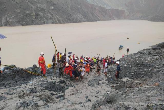 缅甸矿区塌方113人遇难,因暴雨后“被泥浪掩埋窒息”