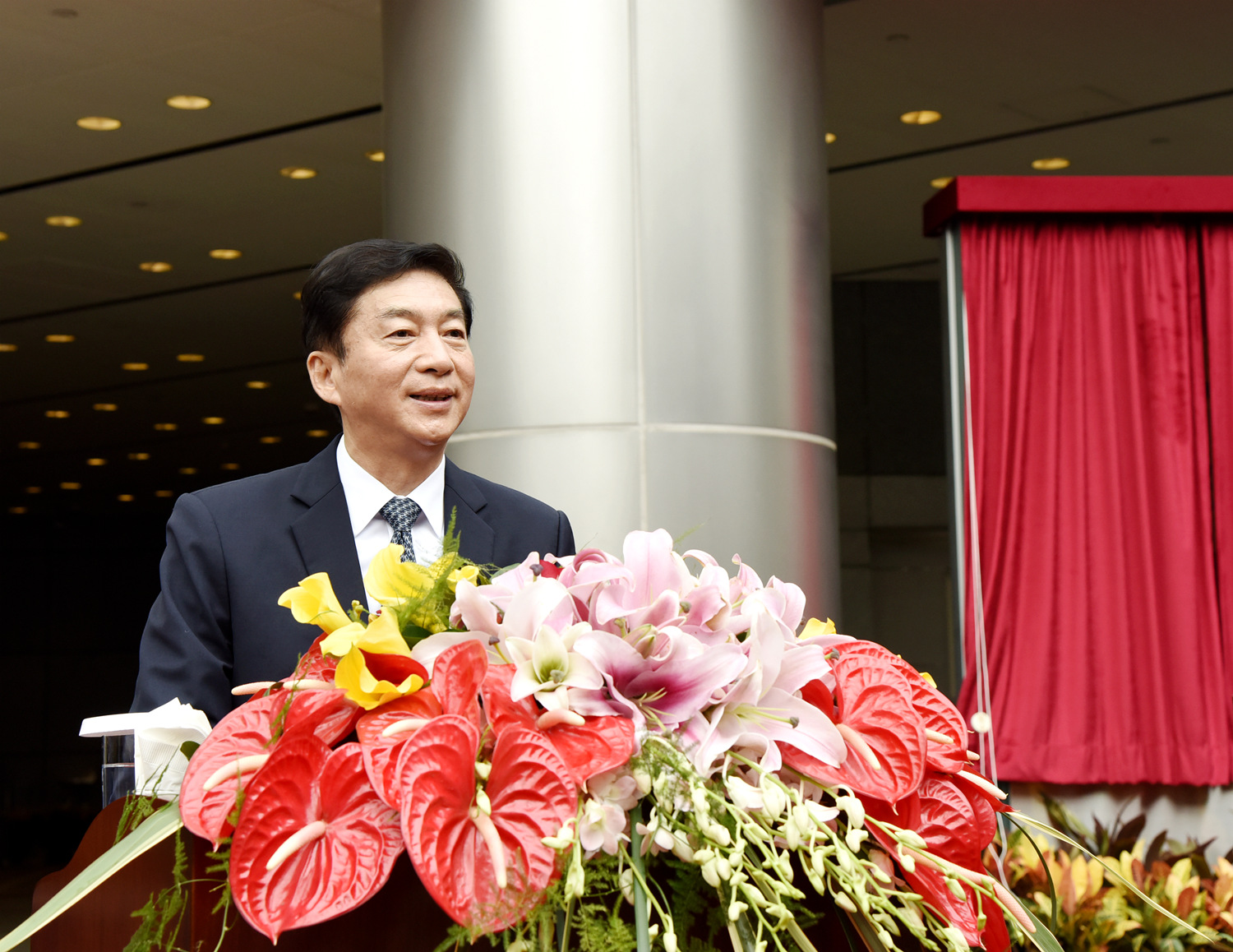 骆惠宁在驻港国安公署揭牌仪式上致辞 图源:中央政府驻港联络办