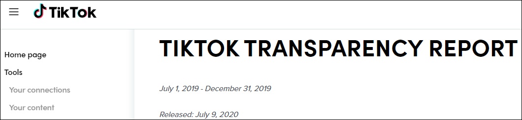 TikTok透明度报告截图