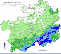 贵州省的南部阴天间多云有阵雨或雷雨