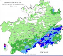 贵州省的南部阴天间多云有阵雨或雷雨