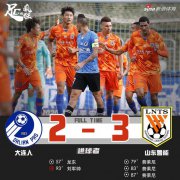 山东鲁能泰山队3-2逆转战胜东道主大连