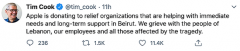苹果CEO苹果公司正在向贝鲁特的救援组