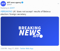 英国不接受白俄总统大选结果