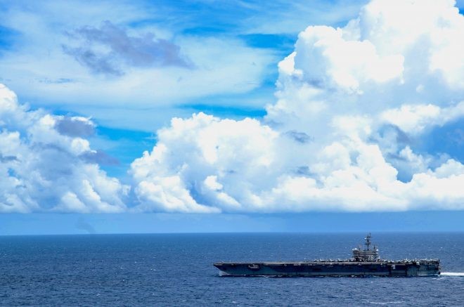 美航母再次进入南海海域演习，军事动作烈度提高增加摩擦风险