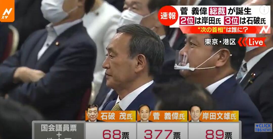 菅义伟14日当选日本自民党总裁