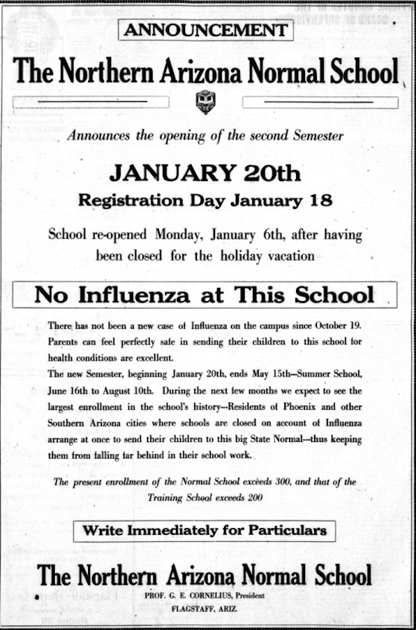 图5 招生广告：“学校里没有流感了”