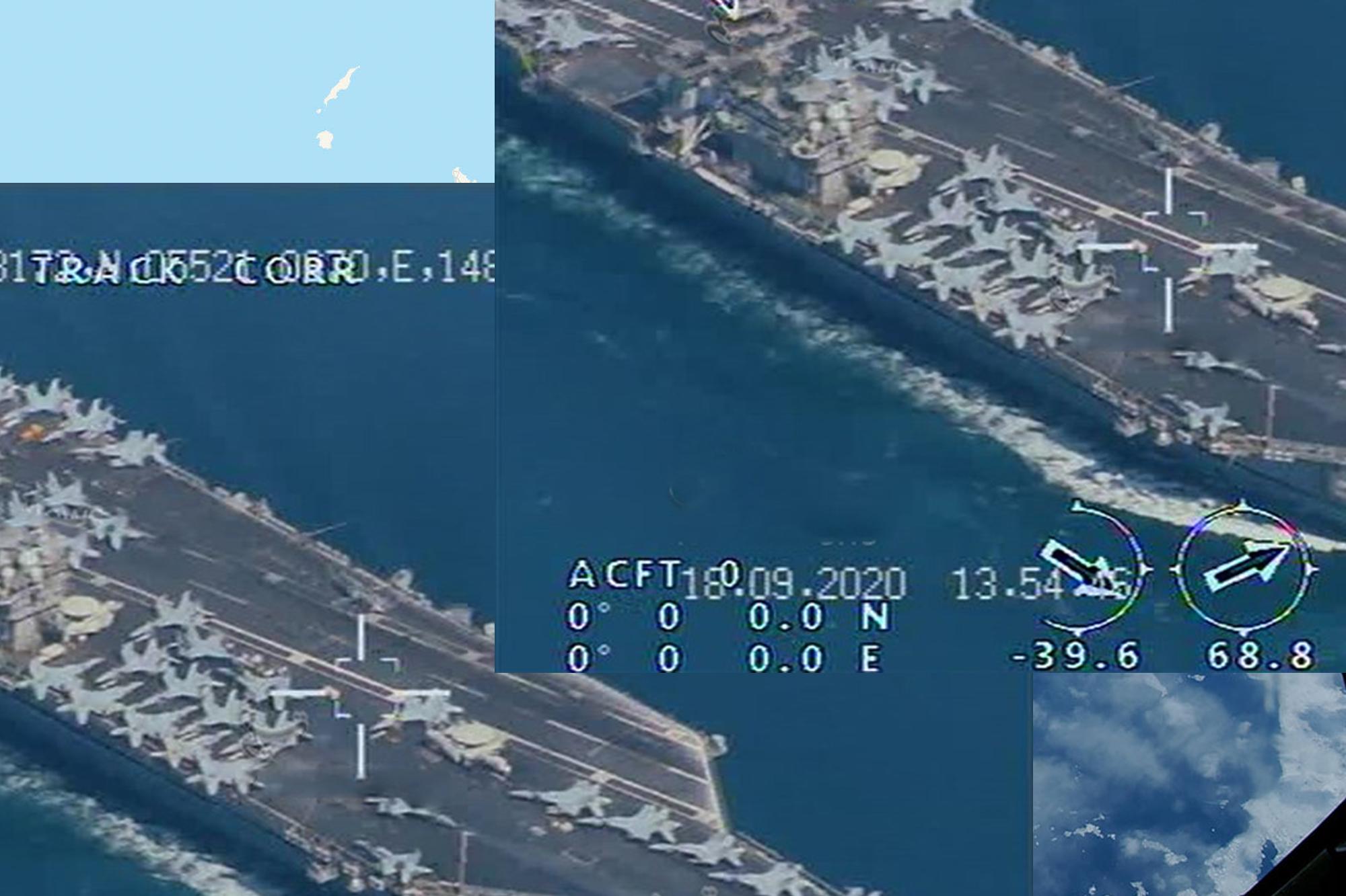 航空母舰战斗机严阵以待，伊朗无人机公然逼近，美国海军未敢动手