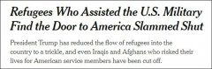 曾帮助美军的难民被美国关在门外