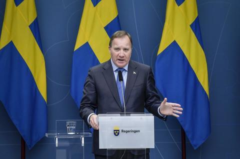 瑞典首相勒文。（图源：美联社）
