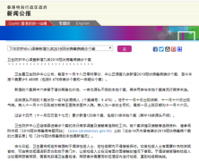 香港卫生署正调查9宗新增新冠确诊病例