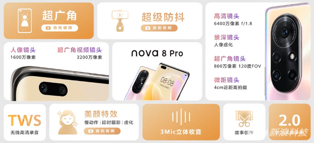 nova 8 Pro影像参数