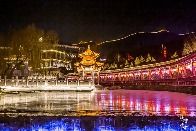 石家庄有个德明古镇,免门票,电瓶车十元,夜色下仿佛穿越到明清