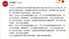 1月25日0时至24时北京新增2例本地确诊病