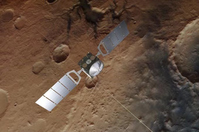 △ 欧航局“火星快车”空间探测器 图片来自：欧航局