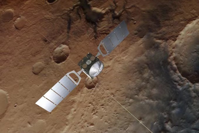 △ 欧航局“火星快车”空间探测器 图片来自:欧航局