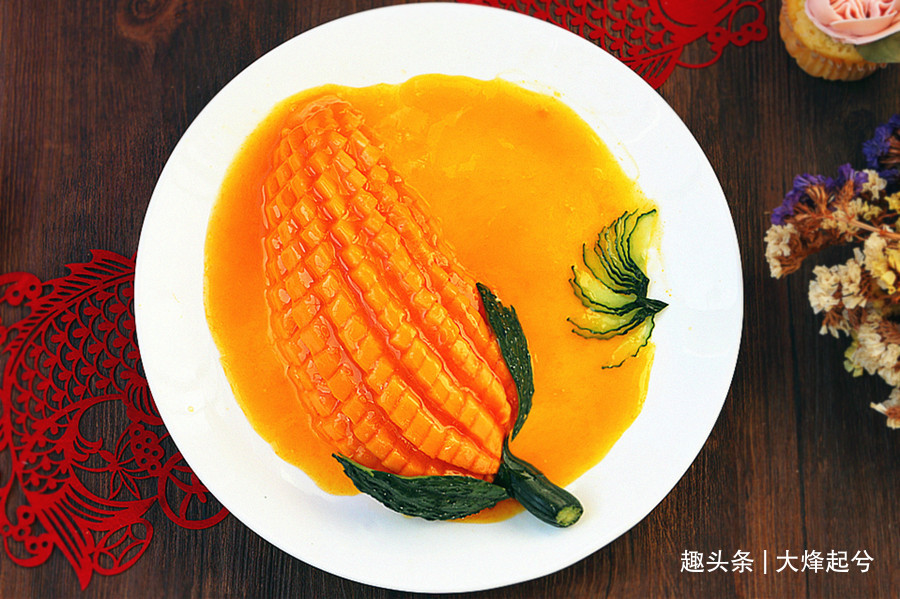 金灿灿的橙汁木瓜，简单易做，高颜值，学会了过年给家人露一手