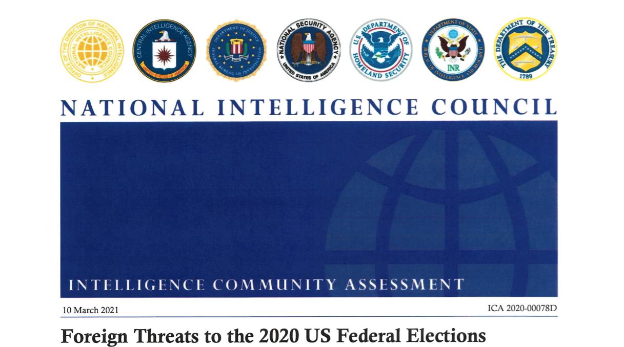 △美国国家情报总监办公室（Office of the Director of National Intelligence）公布的相关解密报告封面