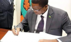 赞比亚总统伦古于签署了本国的网络安