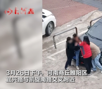 上演全武行，河南一对男女街头掐脖抓