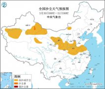 中央气象台3月30日06时继续发布沙尘暴蓝