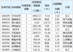  社保基金一季度持有14股