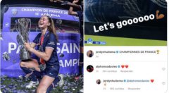 女友随巴黎赢得女足法甲冠军，阿方索