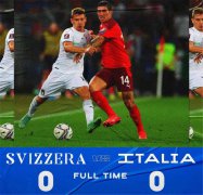 意大利0-0瑞士，意大利错失头筹