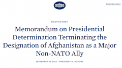 美国总统拜登决定终止阿富汗作为美国