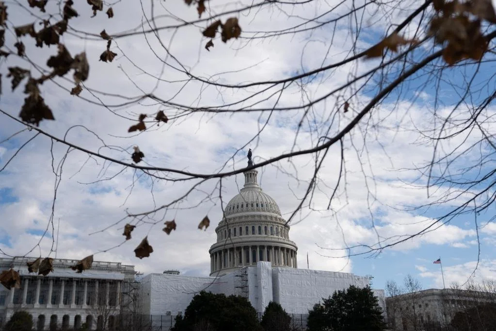 这是1月5日在美国华盛顿拍摄的国会大厦。（新华社记者刘杰摄）