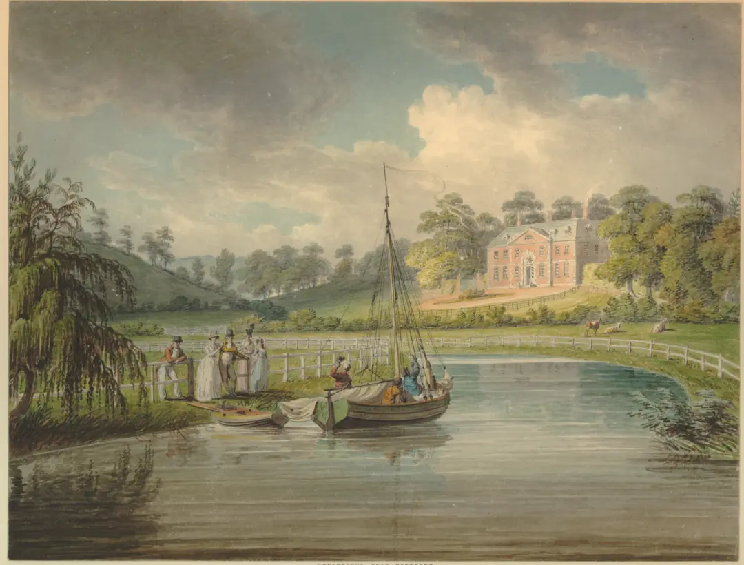 爱德华·戴耶斯 (Edward Dayes，1763-1804)，《戈尔丁庄园》，水彩画，英国。